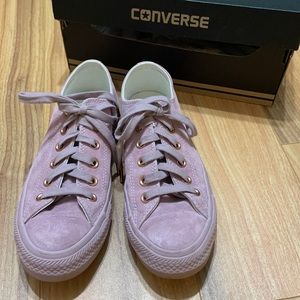 Blush Suede Converse with Rose Gold Hardware